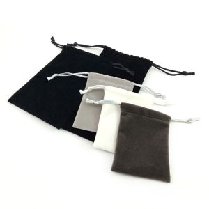 Custom Order Accepted Gold Stamping Hot Foil Drawstring Velvet Jewelry Pouch