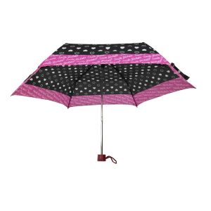 21 Inches Pink Edge Fiberglass Frame Foldable Umbrella