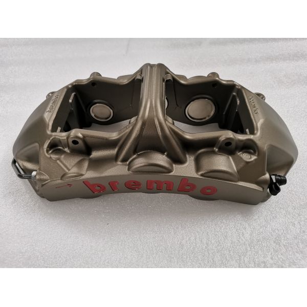 6 Position Car Brake Caliper GT6 Matte Gray Green Logo Customized