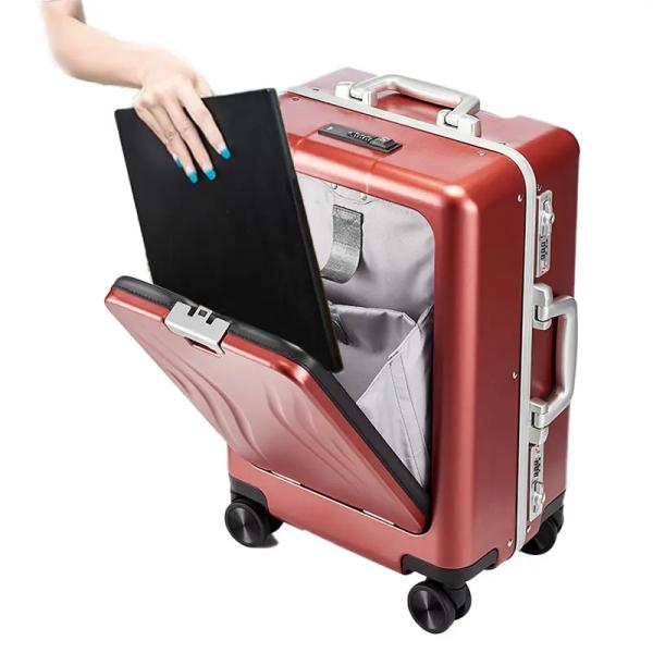 Universal Spinner Wheels Luxury Cabin Size Business Suitcase with TSA Lock and Anti-Theft Front Open Design