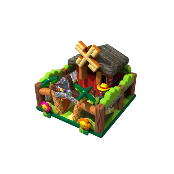 Buy Inflatable Amusement Park / Funny Blow Up Fun House With Safety Net Around at wholesale prices