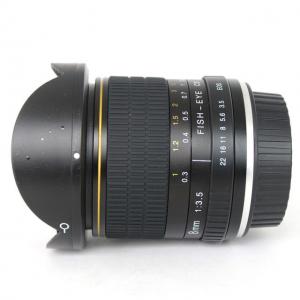 Quality 8mm F3.5 6 Blades HD Fisheye Camera Lens For Nikon Manual Focus Black Color for sale