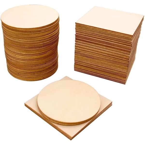 Unfinished Wood Slices Blank Wood Chips for Handicrafts Home Decoration Wooden Coasters and DIY Crafts