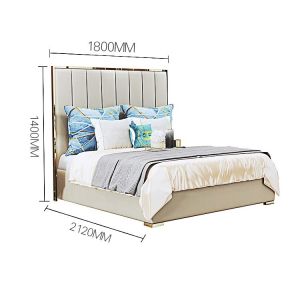 Wholesale Luxury Modern High Headboard Leather Soft Bed SZ-LU004
