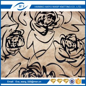 Red Patterned Upholstery Fabric Short Pile Fur Fabric Bonded