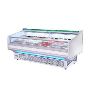Commercial Open Fresh Meat Display Refrigeratior Showcase With Auto Defrost