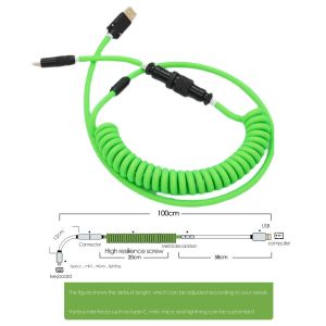 Sectional Type C USB Charging Cable Mechanical Keyboard Coiled Data Charge Cable