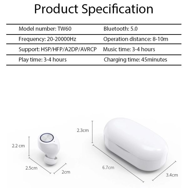 Wholesale Sports Tws Handsfree Touch Control Bluetooth 5.0 Multimedia Earphone Stylish Earbuds