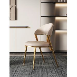 Modern Stainless Steel Luxury Dining Chairs With Fleece OEM ODM