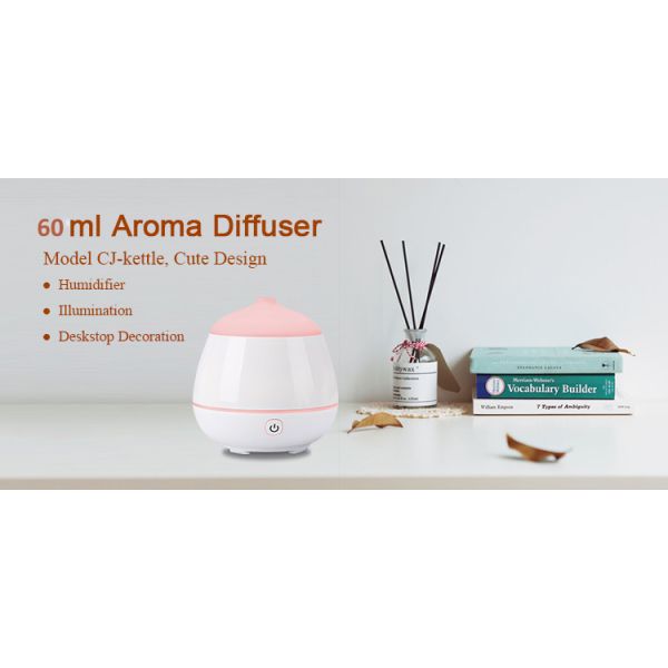 Peach Shaped 60ml Aroma Essential Oil Electric Home Wood Humidifier