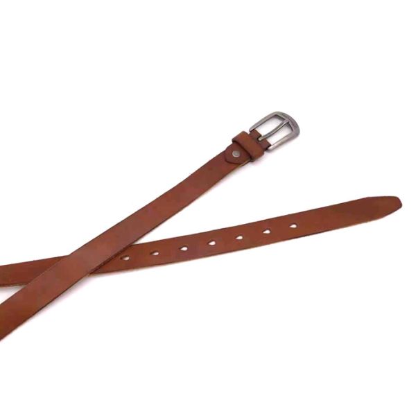 120cm Womans Cowhide Leather Belts Western Retro Buckle