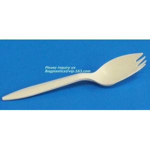 5.5 inch BPA FREE Spork Biodegradable Plastic PLA Fork Spoon Combination Corn