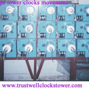 Stepper motor type movement/mechanism for outdoor building clocks, brass drive