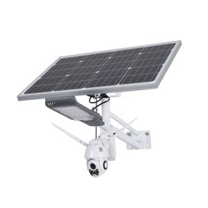 China Light Grey Big Size Solar Panel Solar Powered LED Street Lights With Security Camera on sale