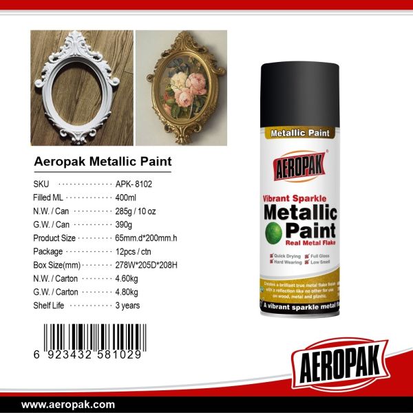 Buy Metallic Aerosol 400ml Grey Spray Paint Acrylic Anto Vivid Effect at wholesale prices