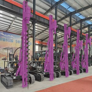 Ground Pile Driver Machine Highway Guardrail Piling Machinery Hydraulic Solar