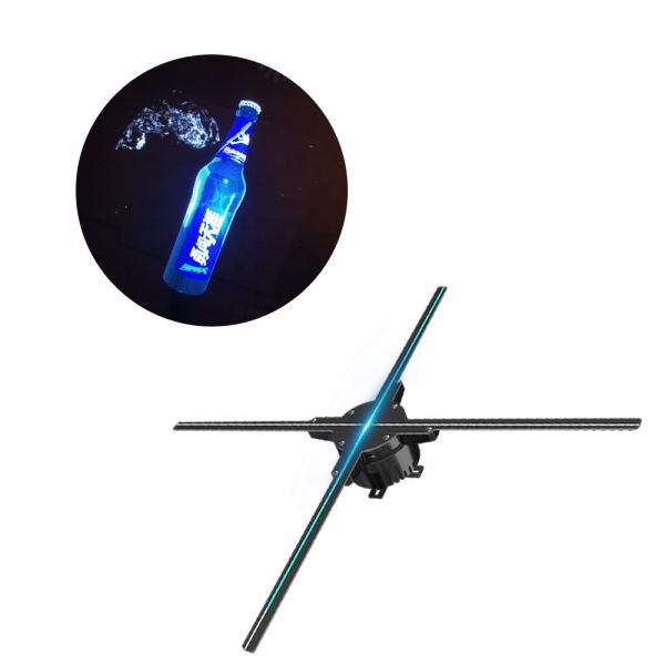 Buy 65cm 4 Blades Spinning Led Hologram , Holographic 3d Led Fan 450x224px Resulution at wholesale prices