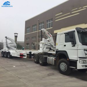 1*40 Feet / 2*20 Feets Sidelifter Container Trailer Max 37000kg With Xcmg Crane