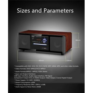 Sleek Design High Density Sheet Dual Channel Bookshelf Speaker with Remote for