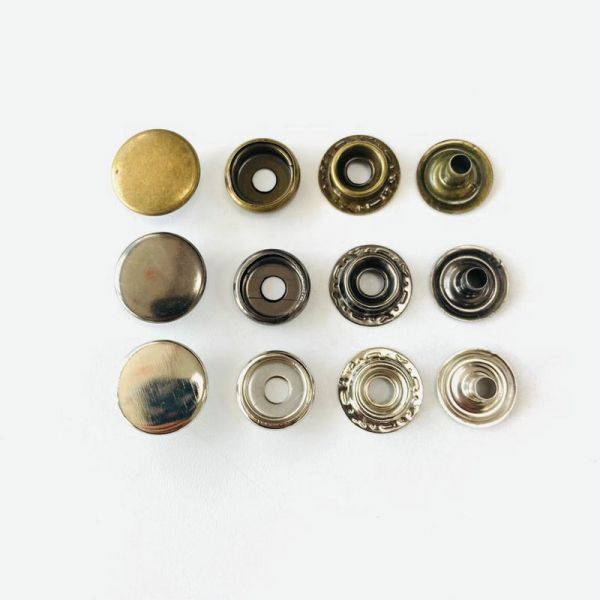 wholesale 4 parts metal stainless steel snap fastener button with custom LOGO