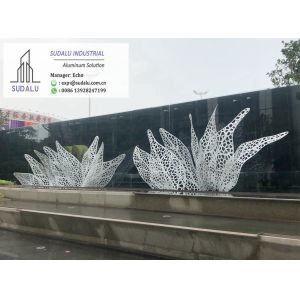 SUDALU Aluminum Laser Curvel Artistic Panel for Plaza Garden Alumunum Decoration