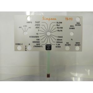 ZIP Embossed Custom Thin Film Flexible Membrane Key Switch With 3M467 / 3M468 Adhesive