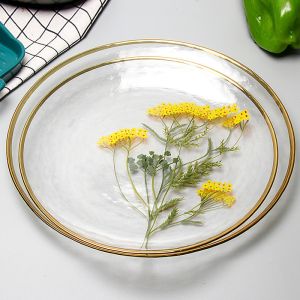 Household Exquisite Printed Hammer Grain Glass Tableware