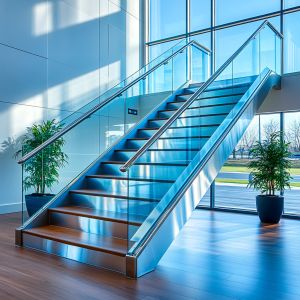China High-Quality Stainless Steel Handrails with Flat Saddle for Glass Staircase Applications on sale
