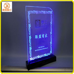 Customized LED light acrylic display stand acrylic advertising stand boad