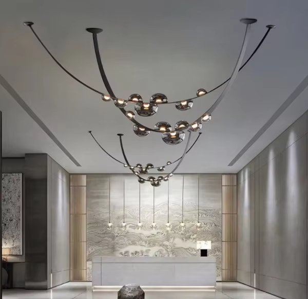 Postmodern Leather Pendant Lamp For Hotel Lobby And Villa Decoration AC 85-265V Input Voltage 4 KG Product Weight