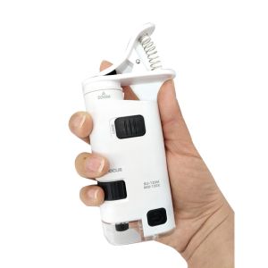 Pocket 80x 120x LED Lighted Zoom Microscope With Aspheric Lens