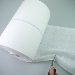 Absorbent Zigzag Medical Gauze Roll Raw Material Bleached Comber