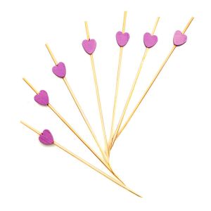 15cm Disposable Bamboo Toothpick Cocktail Stick Heart Shaped