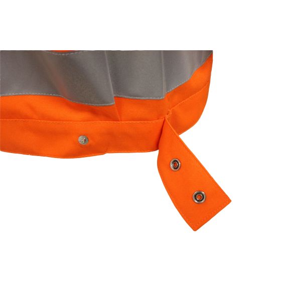 CVC 55% Cotton 45% Polyester 245GSM Orange Jacket With Reflective Strip Two Flap Pockets