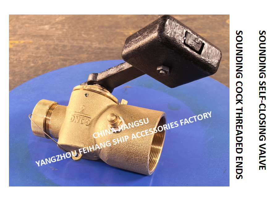 Bronze self-closing depth sounder with BSP internal thread end and 360° rotating rod. & SOUNDING COCK THREADED ENDS Supplier - FeiHang Marine