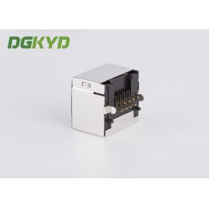 Metal Shielded Female Rj45 Ethernet Jack Connector Without Transformer , 11.5mm