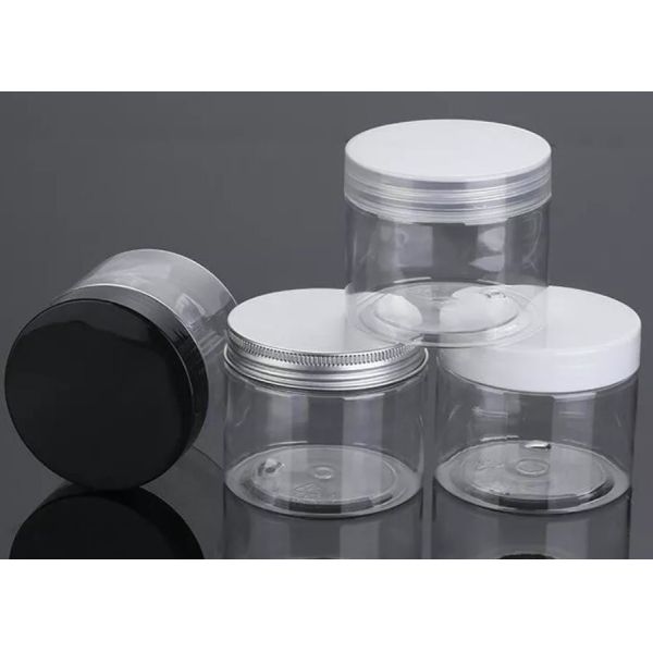 250ml 500ml Clear Amber Black Pet Plastic Cream Jar With Plastic Lid