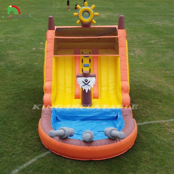 Commercial Double Lane Inflatable Water Slides With Pool For Kids Water Slide Inflatable