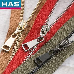 Fancy #5 Brass Zipper Green White 2 Way Metal Zip With Unique Zipper Pulls