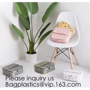 Stylish Black Makeup Brush Organizer Cosmetic Bag Storage Bag With Handle For