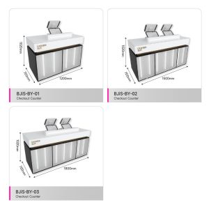 Cosmetic Shop Rack Platinum Wooden Central Hall Cabinet With Light Box For