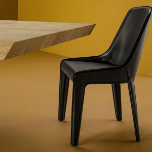 Elegant Bonaldo Lamina Fiberglass Dining Chair With Strong Steel Frame