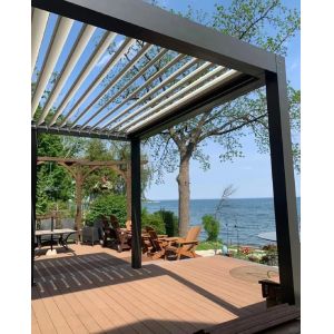 Luxurious Outdoor Aluminum Gazebo With Louvered Roof Waterproof For Modern