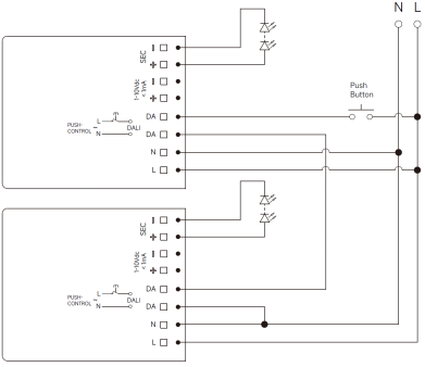 50W 700ma to 140ma programmable DALI2 & PUSH & 0-10V dimmable led power driver for LED panel