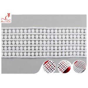 6.5cm Width Water Soluble Lace / Home Textile Floral Lace Ribbon