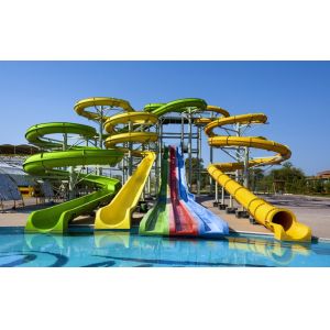 OEM Outdoor Water Play Park Kids Fiberglass Slide for Games Pool