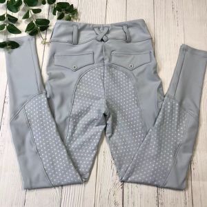 Silver Gray Breeches Women Horse Riding Tights 280gsm Custom Logo