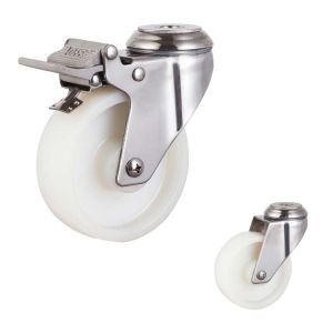 130kg 125mm Nylon Rigid 304 Stainless Steel Casters Medium Duty
