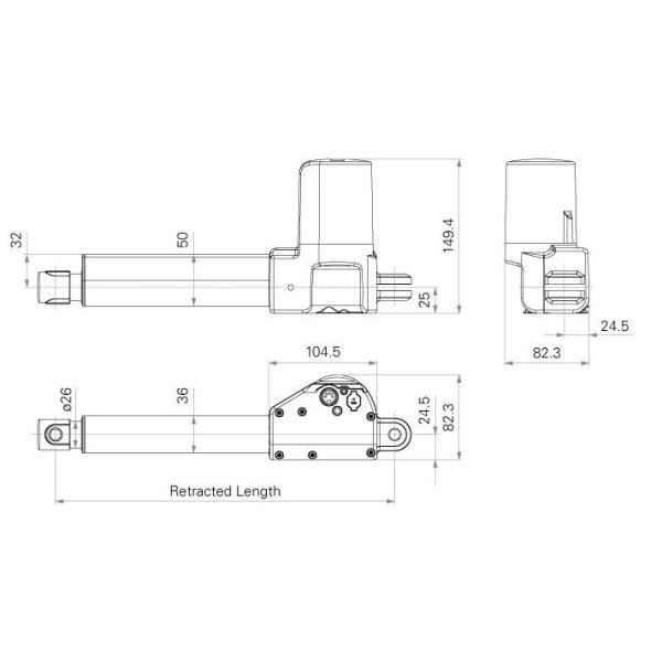 6000N Linear Actuator w/ Direct Cut System Adjustable Beds Chairs