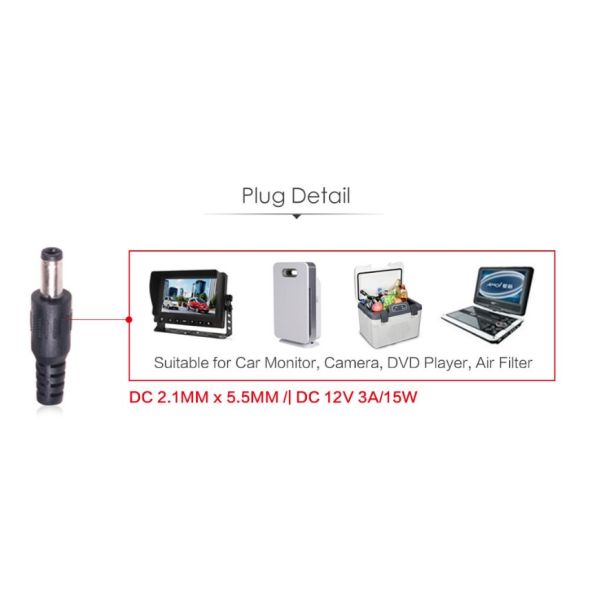 1M 22AWG DC Male to Male Extension Cable 5.5x2.5mm Right Angle